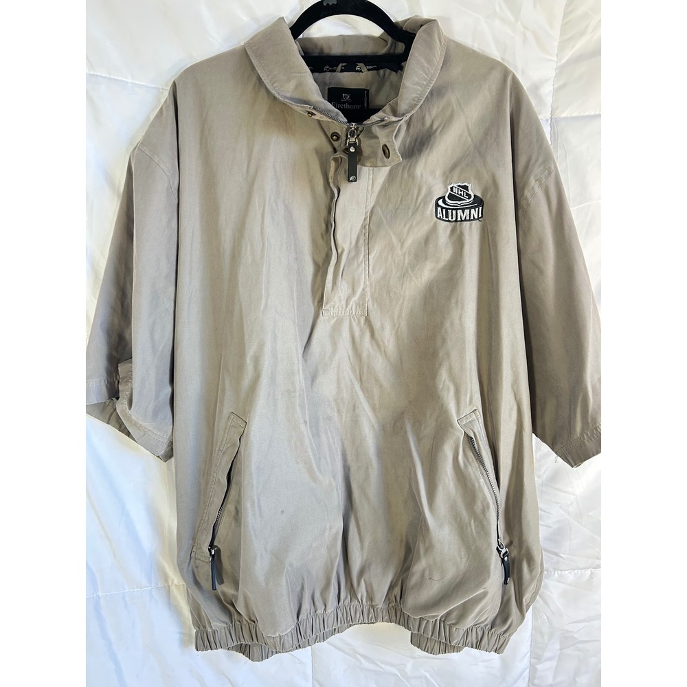 Firethorn Mens XXL‎ Beige NHL Alumni Short Sleeve Pullover Jacket Style 20026CC